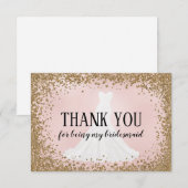 Blushing Glitzer Bride Bridesmaid Danke Karte (Vorne/Hinten)
