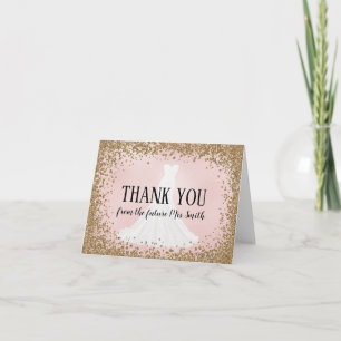 Blushing Glitzer Bride Future Frau Dankeschön Card Dankeskarte