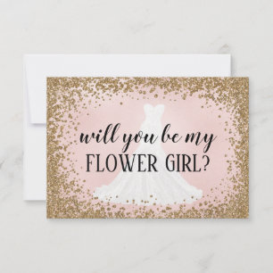 Blushing Glitzer Bridesmaid Vorschlag Card