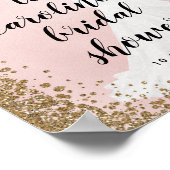 Blushing Glitzer Bridress Brautparty Willkommen Poster (Ecke)