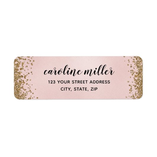 Blushing Glitzer Texture Legible Rücksendeadresse (Vorne)