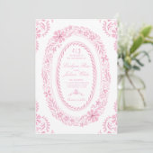 Blushing Heirloom Wedding Einladung (Stehend Vorderseite)