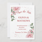 Blushing in Bloom: Eine Hochzeitsfeier in Pink Einladung (Vorderseite)