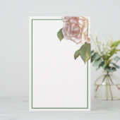 Blushing Ivory Peach Rose Briefpapier (Stehend Vorderseite)