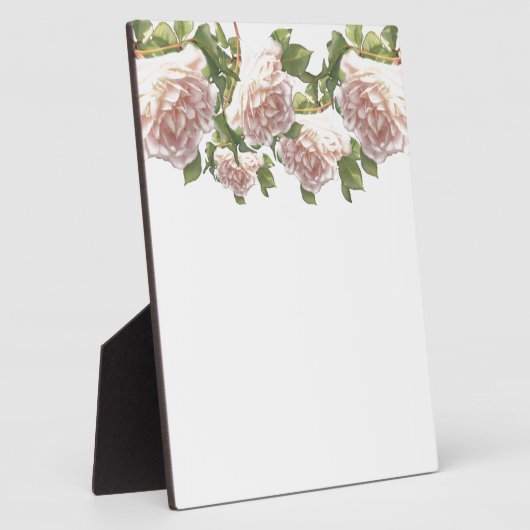 Blushing Ivory Peach Rose Fotoplatte (Seite)