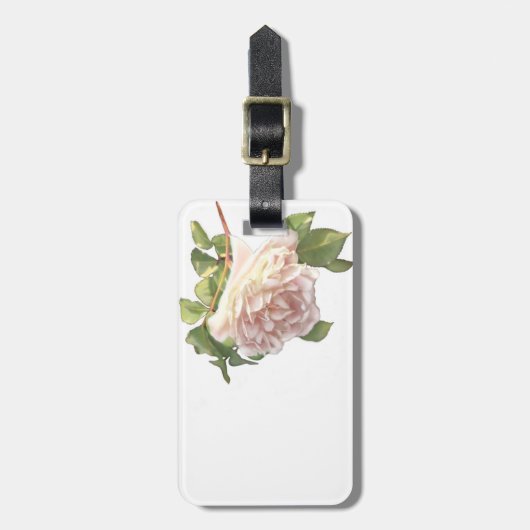 Blushing Ivory Peach Rose Gepäckanhänger (Vorderseite vertikal)