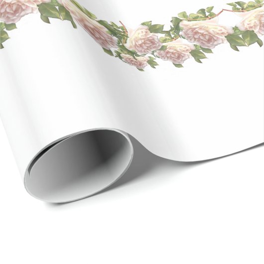 Blushing Ivory Peach Rose Geschenkpapier (Rolleneckpunkt)
