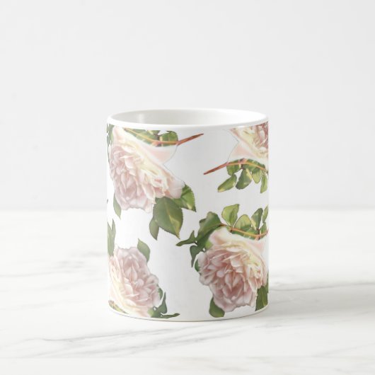 Blushing Ivory Peach Rose Kaffeetasse (Mittel)