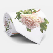 Blushing Ivory Peach Rose Krawatte (Gerollt)