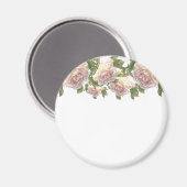 Blushing Ivory Peach Rose Magnet (Vorderseite/Rückseite)
