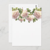 Blushing Ivory Peach Rose Postkarte (Vorne/Hinten)
