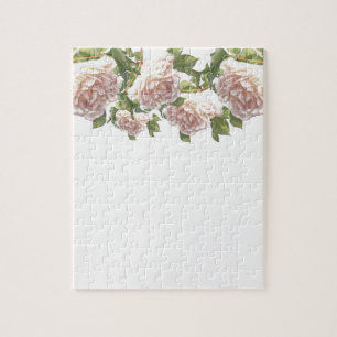 Blushing Ivory Peach Rose Puzzle