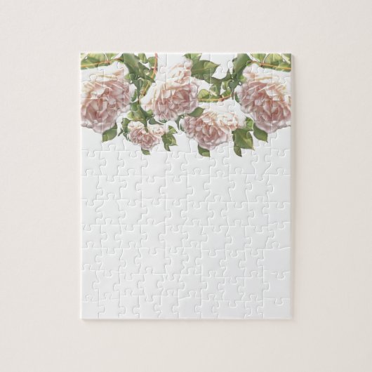 Blushing Ivory Peach Rose Puzzle (Vertikal)