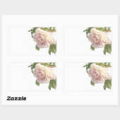 Blushing Ivory Peach Rose Rechteckiger Aufkleber (Blatt)