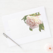 Blushing Ivory Peach Rose Rechteckiger Aufkleber (Umschlag)
