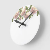 Blushing Ivory Peach Rose Runde Wanduhr (Winkel)