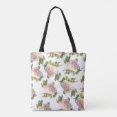 Blushing Ivory Peach Rose Tasche (Rückseite)