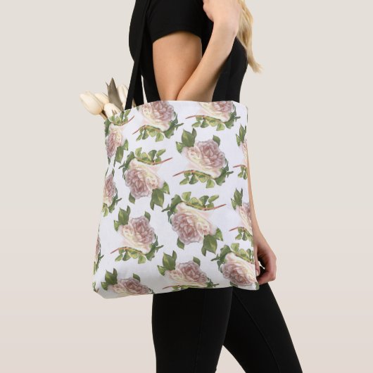 Blushing Ivory Peach Rose Tasche (Von Nahem)