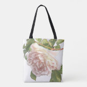 Blushing Ivory Peach Rose Tasche (Rückseite)