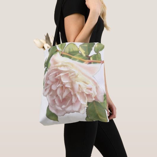Blushing Ivory Peach Rose Tasche (Von Nahem)