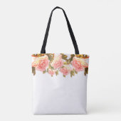 Blushing Ivory Peach Rose Tasche (Rückseite)