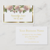 Blushing Ivory Peach Rose Visitenkarte (Vorne/Hinten)