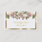 Blushing Ivory Peach Rose Visitenkarte (Vorderseite)