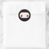 Blushing Kawaii Ninja Runder Aufkleber (Tasche)
