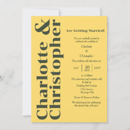 Blushing Liebe - Sunshine Yellow Moderne Einladung