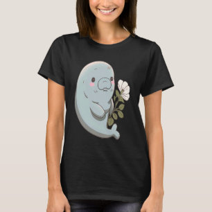 Blushing Manatee Adorable Light Blue Manatee mit T-Shirt