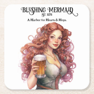 Blushing Mermaid - Baldur's Gate Rechteckiger Pappuntersetzer