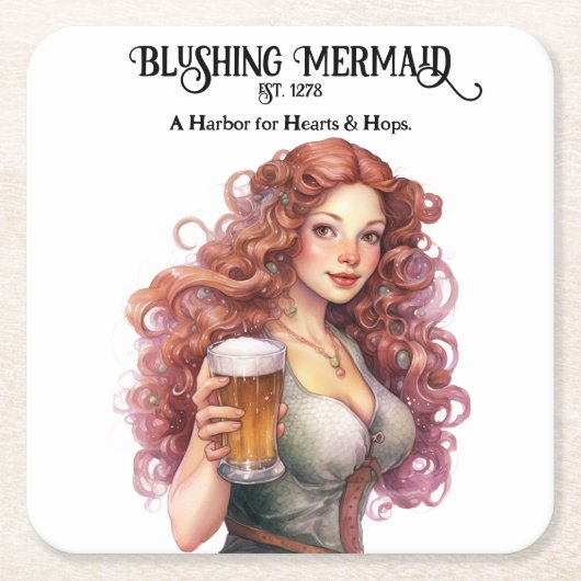 Blushing Mermaid - Baldur's Gate Rechteckiger Pappuntersetzer (Vorderseite)