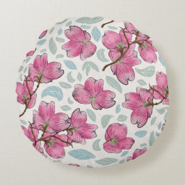 Blushing Orchid Round Pillow – Petal Party Vibe Rundes Kissen