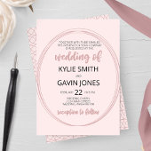 Blushing Oval Wedding Einladung