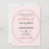 Blushing Oval Wedding Einladung (Vorderseite)