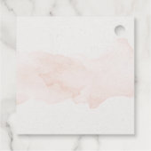 Blushing Peach Floral Wreath Wasserfarbe Geschenkanhänger (Rückseite)