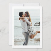 Blushing Peach Gray Floral Foto Hochzeit Einladung (Rückseite)