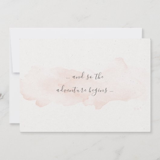 Blushing Peach Wassercolor Flat Danke Karte (Rückseite)