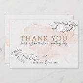 Blushing Peach Wassercolor Flat Danke Karte (Vorne/Hinten)