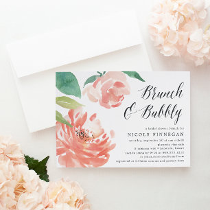 Blushing Peony Brautparty Brunch Einladung