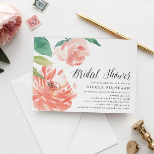 Blushing Peony Einladung zur Brautdusche