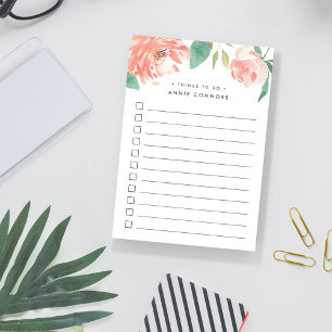 Blushing Peony Personalisiert zu erledigende Lis Post-it Klebezettel