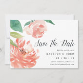 Blushing Peony Save the Date Card (Vorderseite)