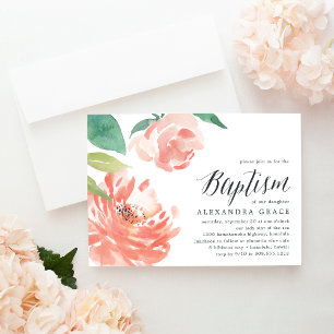 Blushing Peony   Tauflanung Einladung