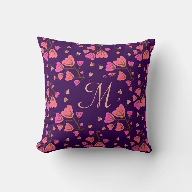 Blushing Petals Floral Throw Pillow Kissen (Vorderseite)