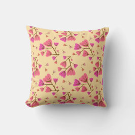 Blushing Petals Floral Throw Pillow Kissen
