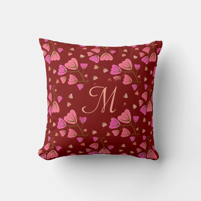 Blushing Petals Floral Throw Pillow Kissen (Vorderseite)