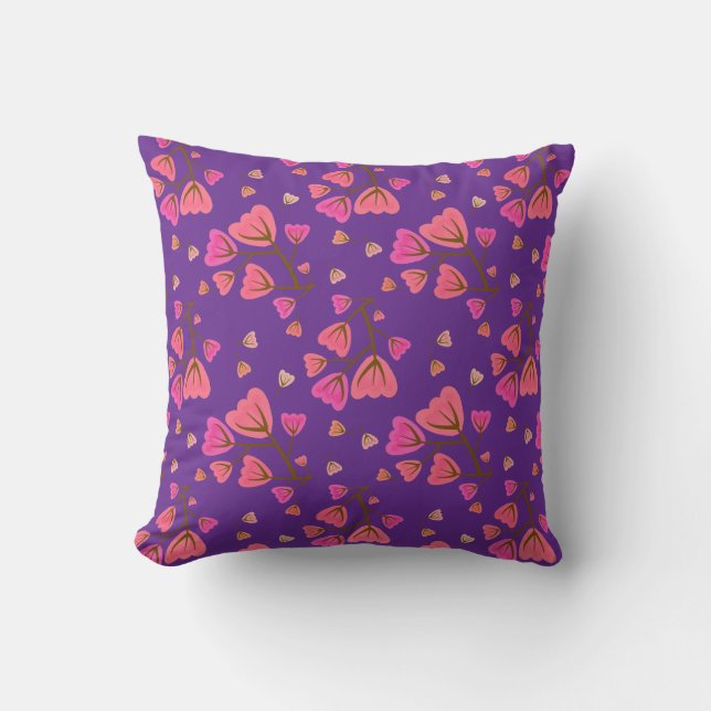 Blushing Petals Floral Throw Pillow Kissen (Vorderseite)