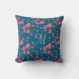Blushing Petals Floral Throw Pillow Kissen