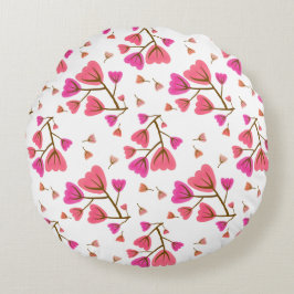 Blushing Petals Round Accent Pillow Rundes Kissen